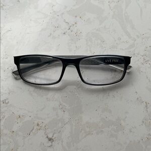 Stylish Smoked Gray Glasses with Unique Detail. Prescription unknown